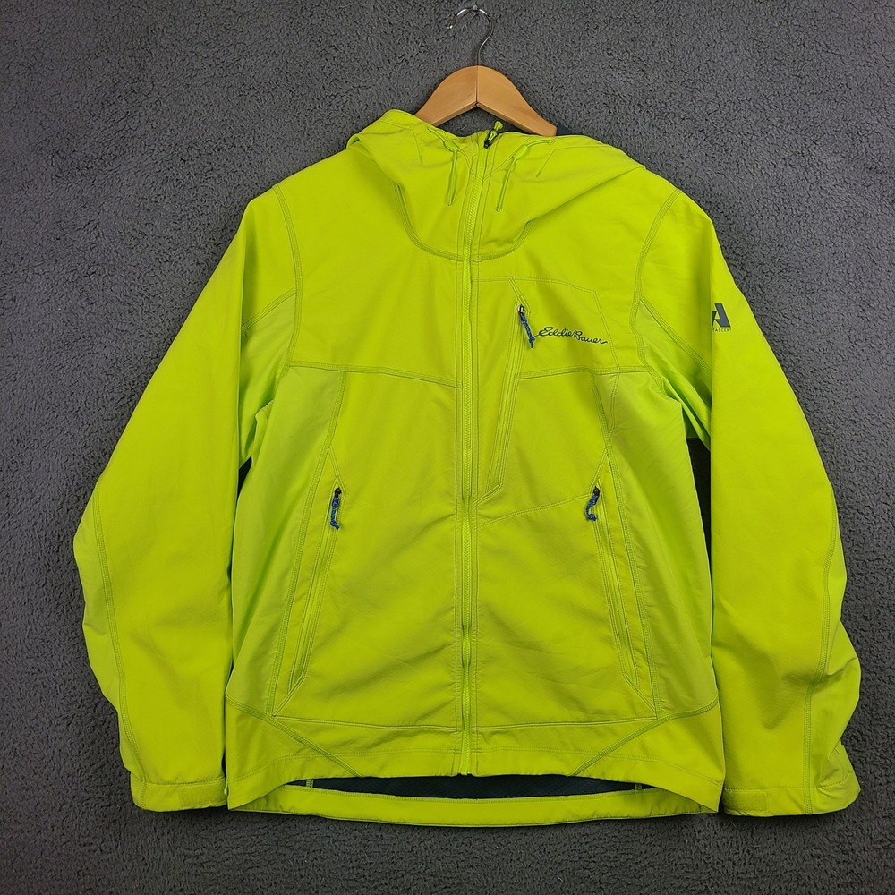 Eddie Bauer First Ascent Mens Sandstone Hooded Softshell Jacket Lime Green M